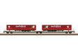 Type Sdggmrss Double Deep Well Car w/Trailers - Ready to Run -- Hupac AG (Era VI 2019, gray w/red Schoni Canvas Trailers)