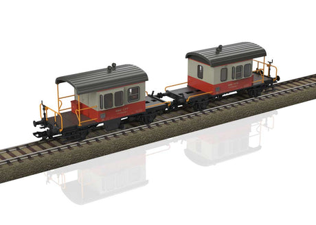 Swiss Express Sputnik Type Db Escort Car 2-Pack - Ready to Run -- Swiss Federal Railways SBB/CFF/FFS (Era IV 1975, gray, orange)-1