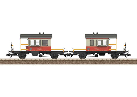 Swiss Express Sputnik Type Db Escort Car 2-Pack - Ready to Run -- Swiss Federal Railways SBB/CFF/FFS (Era IV 1975, gray, orange)-2