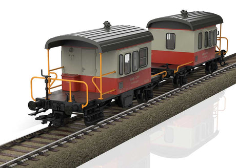 Swiss Express Sputnik Type Db Escort Car 2-Pack - Ready to Run -- Swiss Federal Railways SBB/CFF/FFS (Era IV 1975, gray, orange)-3