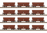 Type Tals 968 Hinged-Roof Hopper 12-Pack - Ready to Run -- German Federal Railroad DB (Era IV 1984, Boxcar Red)-1