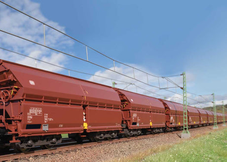 Type Tals 968 Hinged-Roof Hopper 12-Pack - Ready to Run -- German Federal Railroad DB (Era IV 1984, Boxcar Red)-2