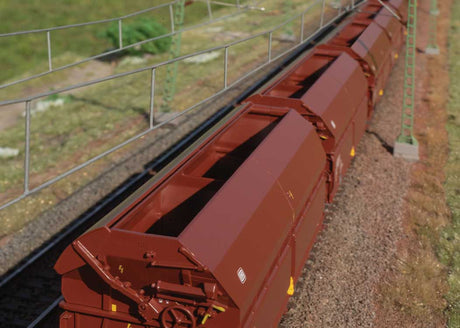 Type Tals 968 Hinged-Roof Hopper 12-Pack - Ready to Run -- German Federal Railroad DB (Era IV 1984, Boxcar Red)-3