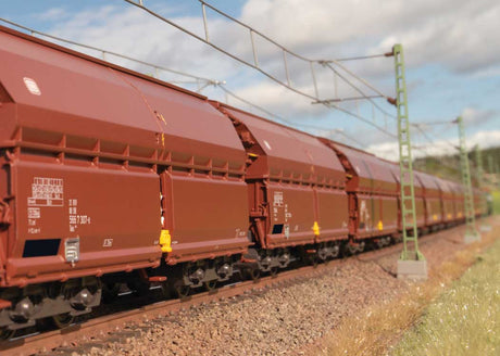 Type Tals 968 Hinged-Roof Hopper 12-Pack - Ready to Run -- German Federal Railroad DB (Era IV 1984, Boxcar Red)-4