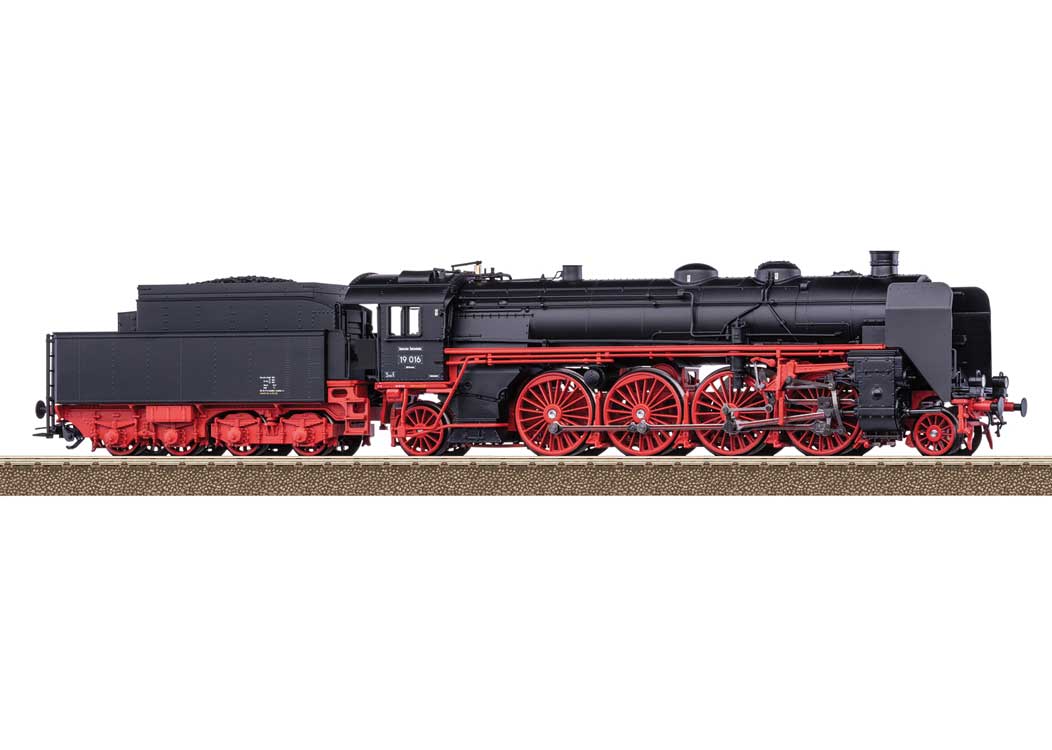Class 19.0 2-8-2 - Sound and DCC -- German State Railroad DR #19 016 (Era III 1950s, black, red)-2