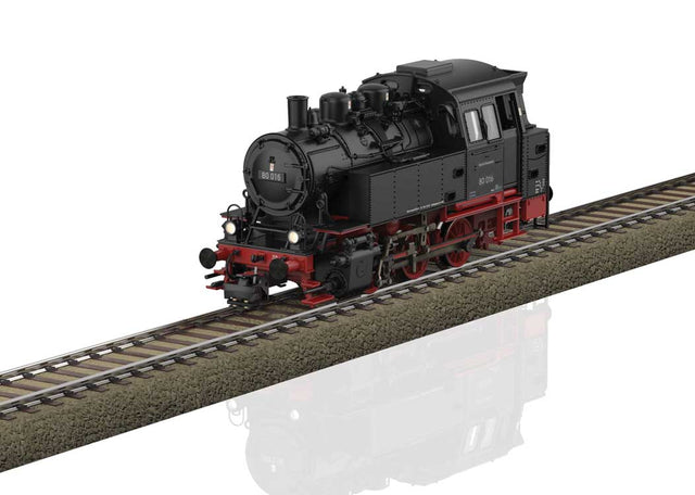 Class 80 0-6-0T - Sound and DCC -- German Federal Railroad DB #80 016 (Era III 1953, black, red)-1