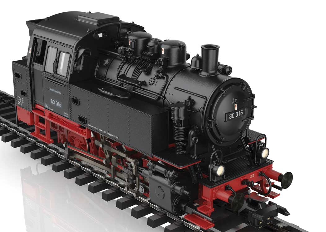 Class 80 0-6-0T - Sound and DCC -- German Federal Railroad DB #80 016 (Era III 1953, black, red)-2