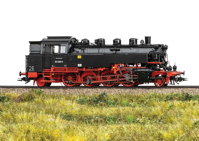 Class 86 2-8-2T - Sound and DCC -- German State Railroad DR #86 1360-6 (Era IV 1973, black, red)-1