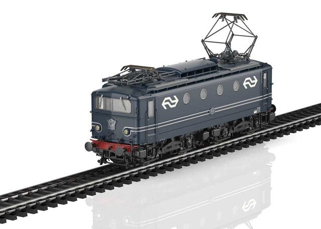Class 1100 Electric - Sound and DCC -- Dutch State Railways NS #1108 (Era IV 1970s, black, white, silver)-1