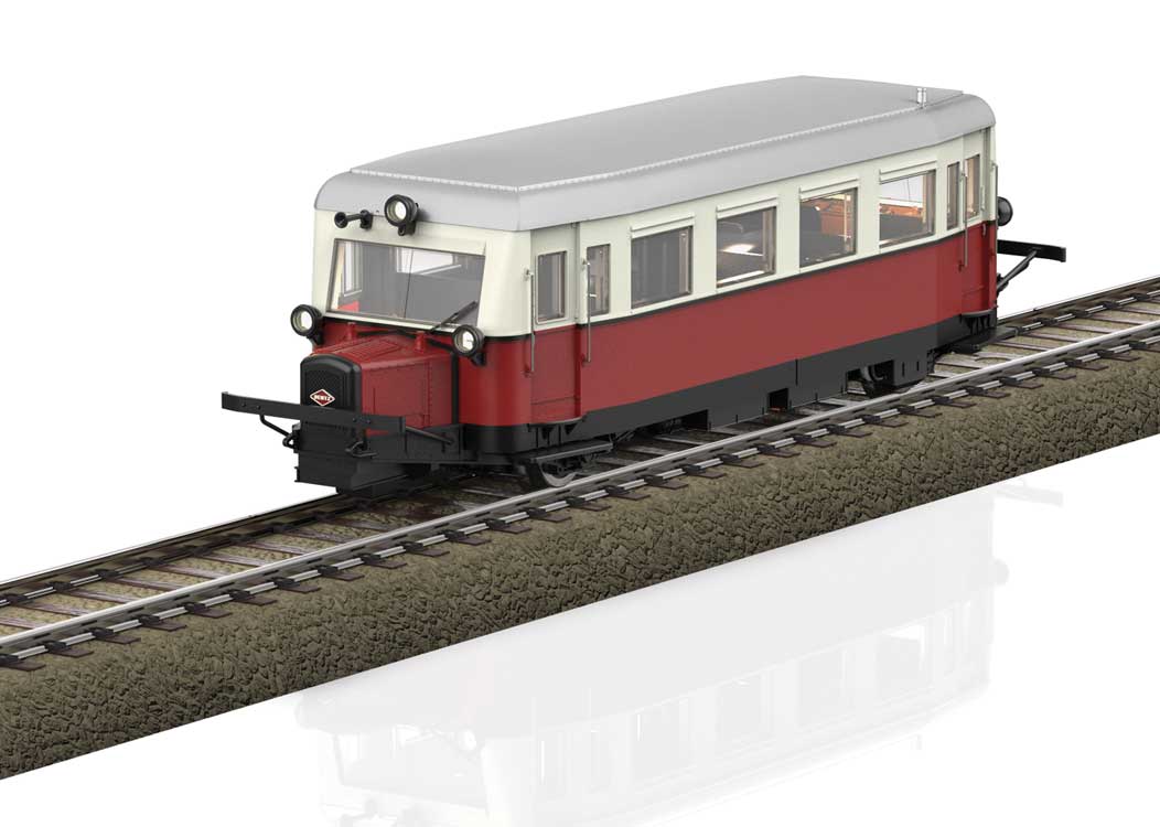 Class VT 88.9 Cvt-34 Diesel "Pig Snout" Rail Car - Sound and DCC -- Trois Vallees Steam RR Belgium CFV3V #VT 88 902 (Era V/VI, red, cream)-1