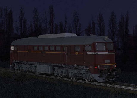 Class 120 Diesel - Sound and DCC -- German State Railroad DR #120 052 (Era IV 1976, maroon, gray)-6
