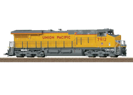 GE ES44AC - Sound and DCC -- Union Pacific #7412 (Armour Yellow, gray, red, Large US Flag)