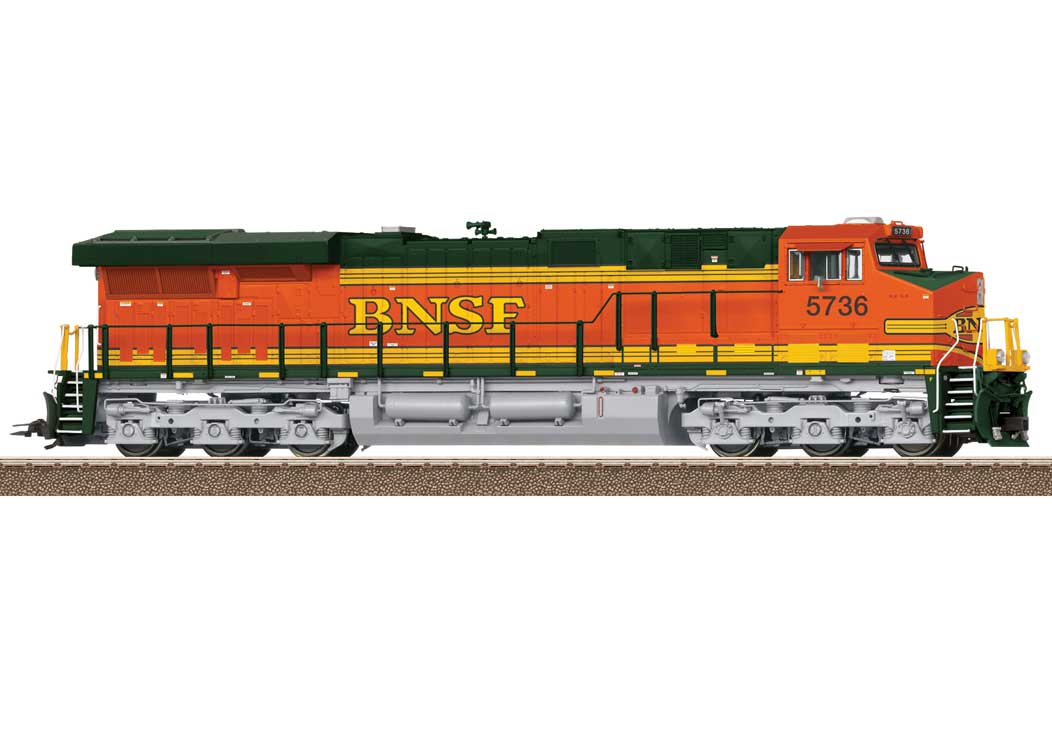 GE ES44AC - Sound, Smoke and DCC -- BNSF Railway #5736 (orange, black, yellow)