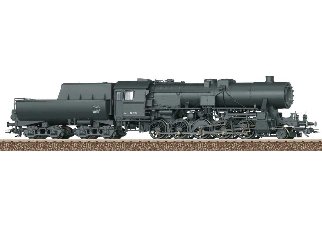 Class 52 2-10-0 with Tub Tender - Sound and DCC -- German State Railroad DR #52 1400 (Era II 1943/1944, gray)-2