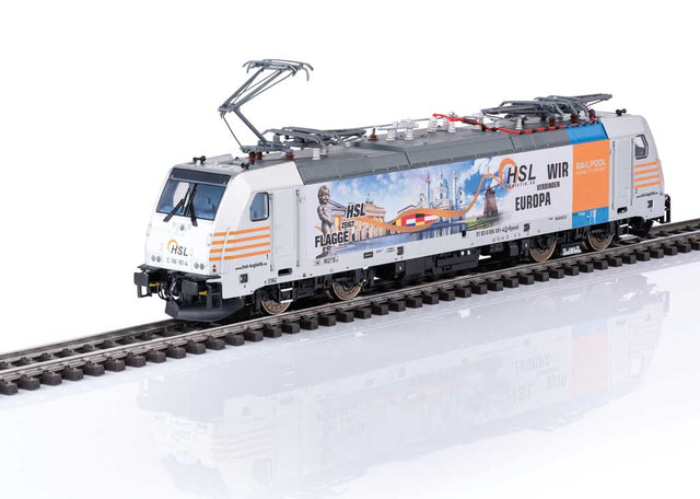 TRAXX 2 Class E 186 Electric - Sound and DCC -- Railpool HSL #186 181-4 (Era VI 2018, white, yellow, We Connect Europe graph-1