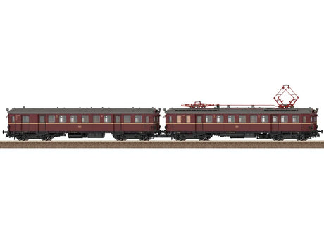 Class ET 85 Rail Car  & Trailer Set - Sound and DCC -- German Federal Railroad DB #ET 85 21, ES 85 20(Era III 1958, maroon, gray)-2
