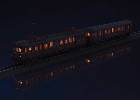 Class ET 85 Rail Car  & Trailer Set - Sound and DCC -- German Federal Railroad DB #ET 85 21, ES 85 20(Era III 1958, maroon, gray)-3