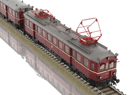 Class ET 85 Rail Car  & Trailer Set - Sound and DCC -- German Federal Railroad DB #ET 85 21, ES 85 20(Era III 1958, maroon, gray)-4