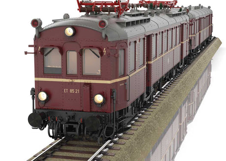 Class ET 85 Rail Car  & Trailer Set - Sound and DCC -- German Federal Railroad DB #ET 85 21, ES 85 20(Era III 1958, maroon, gray)-7