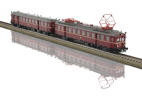 Class ET 85 Rail Car  & Trailer Set - Sound and DCC -- German Federal Railroad DB #ET 85 21, ES 85 20(Era III 1958, maroon, gray)-9