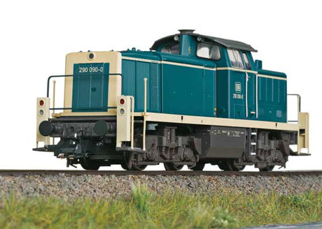 Class 290 Diesel with Animated Engineer, Sound & DCC -- German Federal Railroad DB #290 090-0 (Era IV 1987, ocean blue, cream)-1