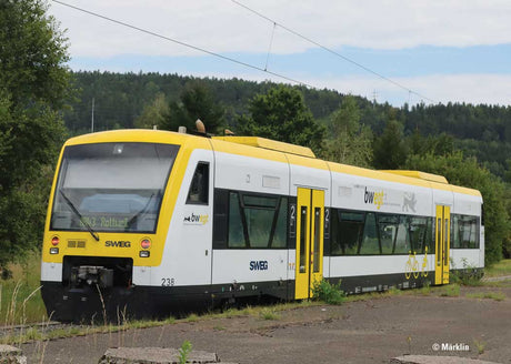 Regio Shuttle RS1 Class 650 Diesel Powered Rail Car - Sound and DCC -- Southwest German Provincial Trans. SWEG #238 (Era VI 2024, white, yellow)