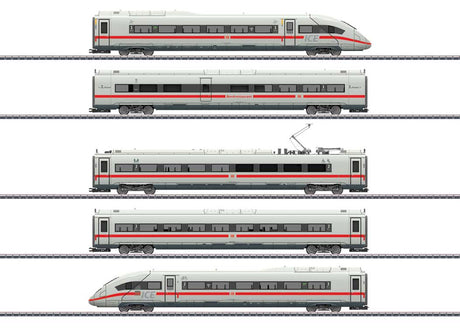 ICE 4 Class 412-812 5-Car Train-Only Set with Sound & DCC -- German Railroad DB AG (Era VI 2019, white, red, gray)-1