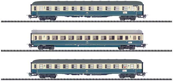 IC 690 Hohenstaufen 2 Type Bm 235 & 1 Type Bpmz 3-Car Set #2 - Ready to Run -- German Federal Railway (Era IV; blue, iovry, black)