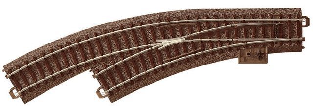 C-Track - Curved - Left Turnout - 30 Degrees -- Radius: 14-3/16"  360mm