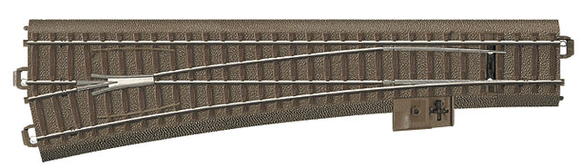 C-Track - Curved - Wide-Radius Turnout - Left - 12.1 Degrees -- Radius: 9-5/16"  236mm