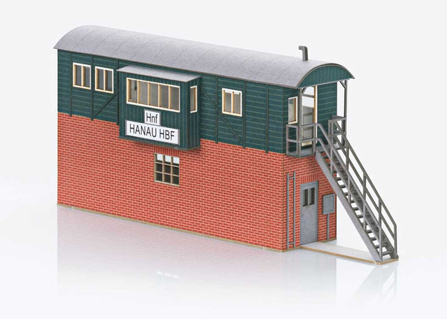 Hanau Main Station Temporary Signal Tower -- Laser-Cut Kit - 3-9/16 x 7/8 x 1-5/8"  9.1 x 2.2 x 4.1cm
