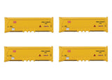 Waste Material Hopper Container 4-Pack - Assembled - Minitrix -- German Railroad DB AG (Era VI, yellow)-1