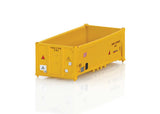 Waste Material Hopper Container 4-Pack - Assembled - Minitrix -- German Railroad DB AG (Era VI, yellow)-2