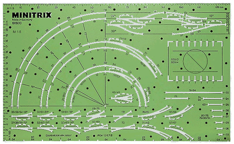 Track Planning Stencil - MiniTrix -- 1:5