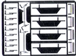 EMD Diesel Cab Detail Set - Kit (Etched Stainless Steel) -- Wipers, Mirrors & Sunshades for 2 Locomotives