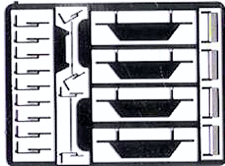 EMD Diesel Cab Detail Set - Kit (Etched Stainless Steel) -- Wipers, Mirrors & Sunshades for 2 Locomotives