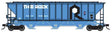 Pullman-Standard PS2-CD 4427 High-Side Covered Hopper - Ready to Run -- Rock Island 2 (blue, black, white)