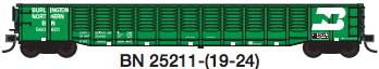 52'6" Corrugated Gondola - Ready to Run -- Burlington Northern #2 (Cascade Green, white)