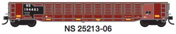 52'6" Corrugated Gondola - Ready to Run -- Norfolk Southern #6 (Ex-Missouri Pacific, Restenciled; Boxcar Red)