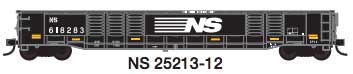 52'6" Corrugated Gondola - Ready to Run -- Norfolk Southern #12 (Ex-PC; black, white, Yellow Conspicuity Marks)