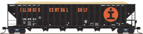 Greenville 7000-Cubic Foot Wood Chip Hopper - Ready to Run -- Illinois Central Gulf #870139 (black, orange, white)