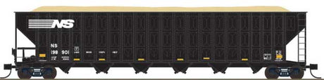Greenville 7000-Cubic Foot Wood Chip Hopper - Ready to Run -- Norfolk Southern #198947 (black, white, no conspicuity striping)