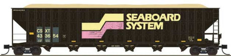 Greenville 7000-Cubic Foot Wood Chip Hopper - Ready to Run -- Seaboard System CSXT #433654 (Patched, black, yellow, red)