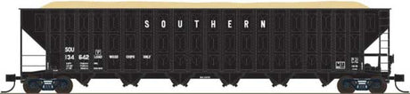 Greenville 7000-Cubic Foot Wood Chip Hopper - Ready to Run -- Southern Railway #134642 (black, white, no conspicuity striping)