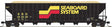 Greenville 7000-Cubic Foot Wood Chip Hopper - Ready to Run -- Seaboard System #433595 (black, white, yellow, red)