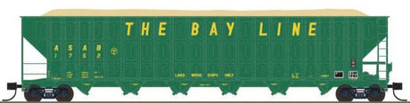 Greenville 7000-Cubic Foot Wood Chip Hopper - Ready to Run -- Atlanta & St. Antrews Bay #1752 (Bay Line, green, yellow)
