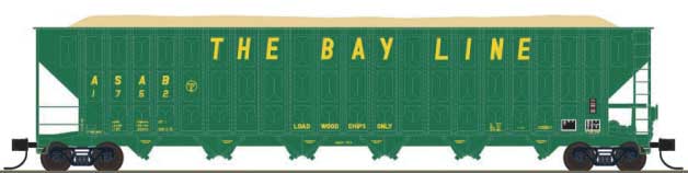 Greenville 7000-Cubic Foot Wood Chip Hopper - Ready to Run -- Atlanta & St. Antrews Bay #1769 (green, yellow)