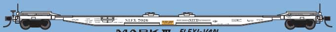 Mark III Flexi-Van Flatcar - Ready to Run -- North American NIFX-MILW #2 (white)