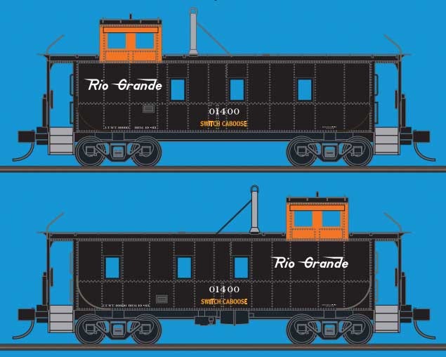 Steel Cupola Caboose - Ready to Run -- Denver & Rio Grande Western #01400 (black, orange; Salt Lake Switch)