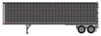 40' Corrugated Van Trailer - Assembled -- Painted, Unlettered (silver)